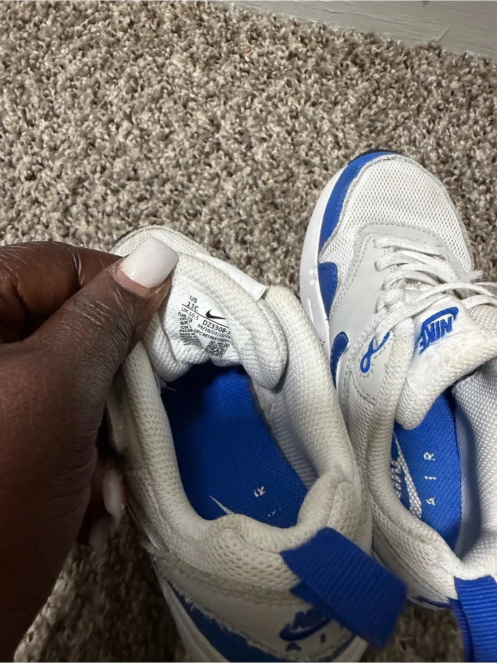 Nike Kids White and Blue Trainer Sneakers